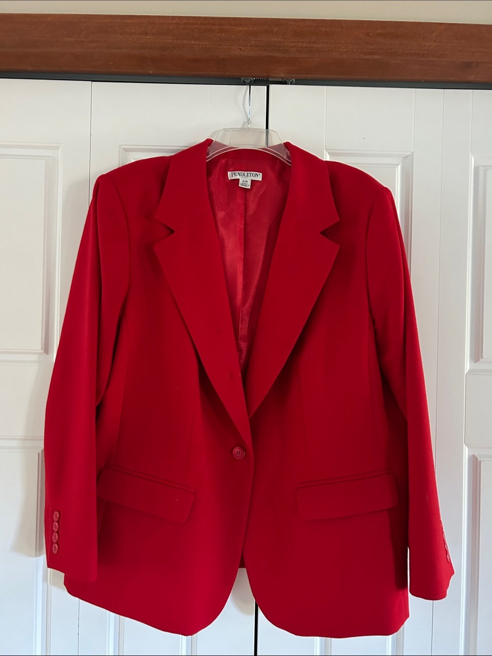 Pendleton Bright Red Single-Button Blazer